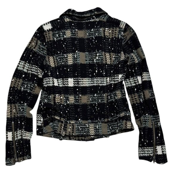 FREE PEOPLE Soft Flannel Plaid Full Zip Designer Light Jacket Womens Size 6 - Picture 3 of 6